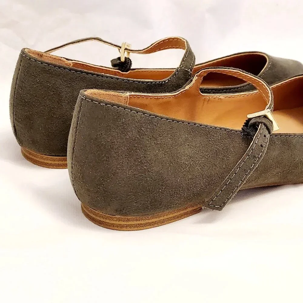 GAP Olive Green Suede Mary Jane Flats - Picture 5 of 5